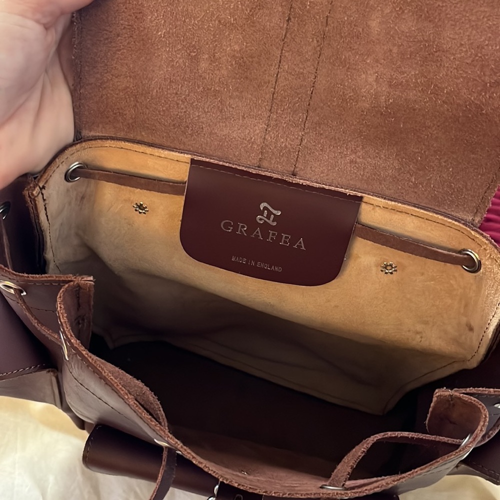 Grafea Wine Colored Leather Backpack - image 7